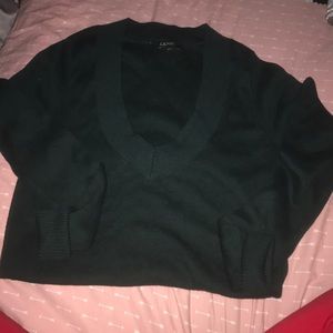 Long sleeve deep v sweater